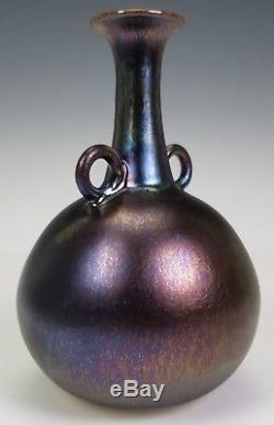 Hideaki Miyamura Vintage Japanese American Studio Art Pottery Iridescent Vase