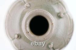 High quality Vintage Asian Style Incised Celadon Studio pottery bottle form vase