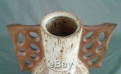Huge Vintage MID Century Winged Vase Studio Art Pottery Brutalist Pearson Style