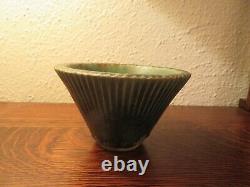 Iconic Danish Design Arne Bang, Own Studio, Flaring Stoneware Bowl, Green Drip