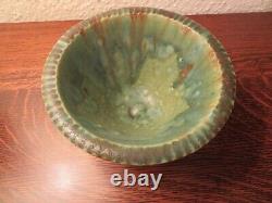 Iconic Danish Design Arne Bang, Own Studio, Flaring Stoneware Bowl, Green Drip