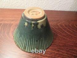 Iconic Danish Design Arne Bang, Own Studio, Flaring Stoneware Bowl, Green Drip