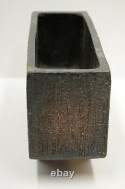 Ikebana Studio Art Pottery Footed Planter withCHIPS Japanese Minimalist Vtg MCM