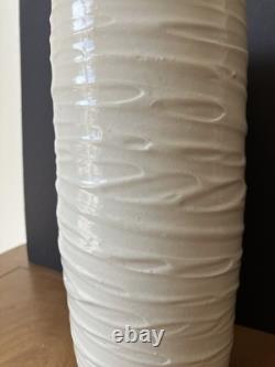 Isabelle Soule studio pottery 9 3/8 tall vase vintage art unusual white NW