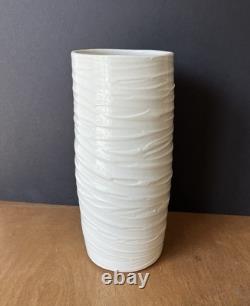 Isabelle Soule studio pottery 9 3/8 tall vase vintage art unusual white NW