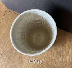 Isabelle Soule studio pottery 9 3/8 tall vase vintage art unusual white NW