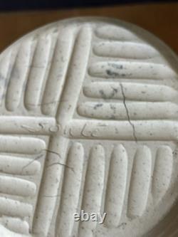 Isabelle Soule studio pottery 9 3/8 tall vase vintage art unusual white NW