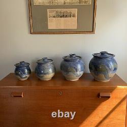 Jack Boyle Studio Pottery Jars Kitchen Storage Flour Sugar Vintage Signed