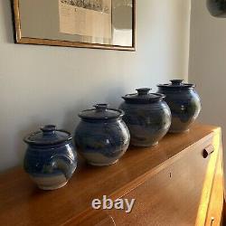 Jack Boyle Studio Pottery Jars Kitchen Storage Flour Sugar Vintage Signed