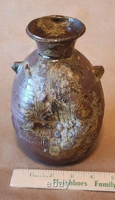 Janet Leach signed Studio Pottery Vintage Artisan Vase, 7. 5 in tall
