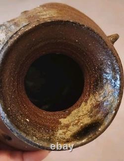 Janet Leach signed Studio Pottery Vintage Artisan Vase, 7. 5 in tall