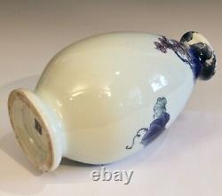 Japanese Studio Porcelain Vase Grapes Meiji Taisho Antique Fuku Signed