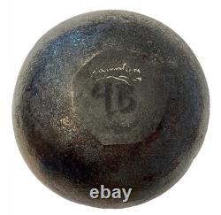 Japanese Studio Pottery Bizen Sphere Vessel Signed 5 Round Unique Vintage