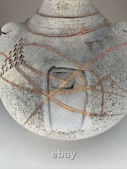 Jeff Kell 1989 Postmodern Studio Art Pottery Vase Abstract Ceramic Vintage Mark