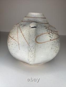 Jeff Kell 1989 Postmodern Studio Art Pottery Vase Abstract Ceramic Vintage Mark