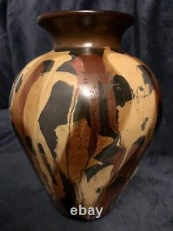 Jesus Rivas Vintage Chulacanas Modernist Abstract Pottery Vase 8 Peru Signed