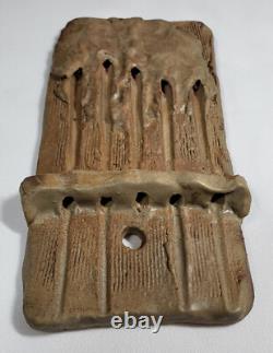 Joanna Price Mid Century MCM Signed Stoneware Studio Pottery Plaque Wall Pocket