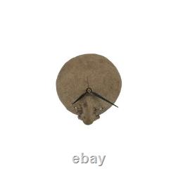 John Eckert 1986 Studio Pottery Face Clock Vintage Signed Whimsical Home Decor