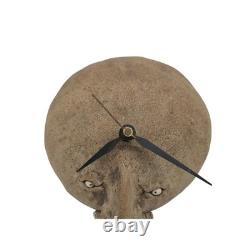 John Eckert 1986 Studio Pottery Face Clock Vintage Signed Whimsical Home Decor