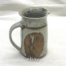John Fassbinder Signed Studio Pottery Pitcher 7.5 in Vintage 70s Ceramic