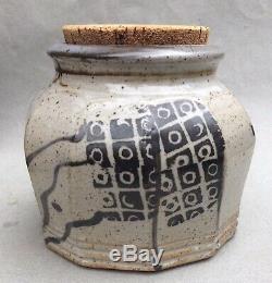 John Glick Faceted Jar With Cork Studio Pottery Cranbrook Mcm Vtg Plum Tree