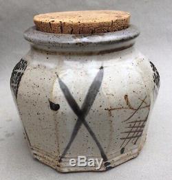 John Glick Faceted Jar With Cork Studio Pottery Cranbrook Mcm Vtg Plum Tree