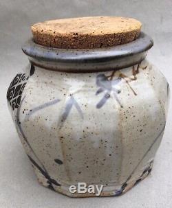 John Glick Faceted Jar With Cork Studio Pottery Cranbrook Mcm Vtg Plum Tree