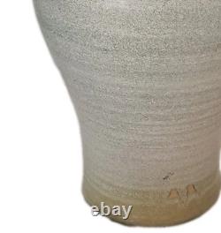 John Preschutti Signed Hand Turned Studio Art Pottery Iridescent Vase 9 Vtg