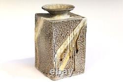 Jon Faulkner Bermuda Studio Pottery Square Vase Stoneware Vintage Slab Built