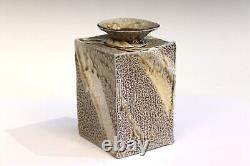 Jon Faulkner Bermuda Studio Pottery Square Vase Stoneware Vintage Slab Built
