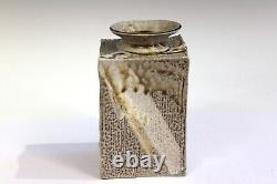 Jon Faulkner Bermuda Studio Pottery Square Vase Stoneware Vintage Slab Built