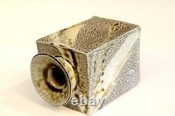 Jon Faulkner Bermuda Studio Pottery Square Vase Stoneware Vintage Slab Built