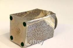 Jon Faulkner Bermuda Studio Pottery Square Vase Stoneware Vintage Slab Built