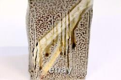 Jon Faulkner Bermuda Studio Pottery Square Vase Stoneware Vintage Slab Built