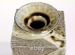 Jon Faulkner Bermuda Studio Pottery Square Vase Stoneware Vintage Slab Built