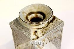 Jon Faulkner Bermuda Studio Pottery Square Vase Stoneware Vintage Slab Built