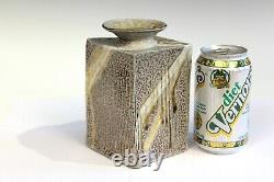 Jon Faulkner Bermuda Studio Pottery Square Vase Stoneware Vintage Slab Built