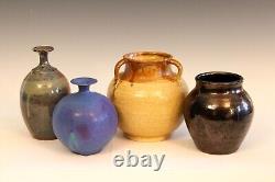 Jon Faulkner Bermuda Studio Pottery Square Vase Stoneware Vintage Slab Built