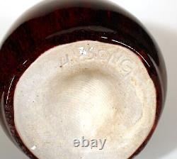 Joseph Hysong Studio Art Pottery Weed Vase Oxblood Red California Listed Vintage