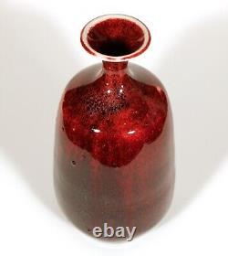 Joseph Hysong Studio Art Pottery Weed Vase Oxblood Red California Listed Vintage