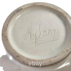 Joseph Hysong Vintage Studio Art Pottery Bowl Gray Rice Grain 7.5