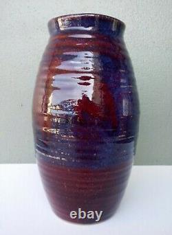 Jt Abernathy Original Vintage Studio Art Pottery Vase 9 5/8 Michigan