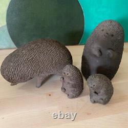 Kähler Vintage Danish Studio Pottery Ellen Karlsen ceramic hedgehog family