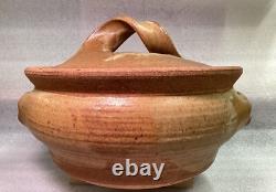 Karen Karnes Signed Studio Pottery with Lid Vintage Stoneware Tall 7 1/2 Rare