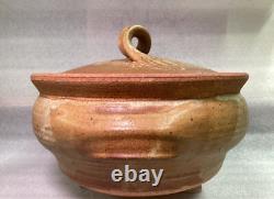 Karen Karnes Signed Studio Pottery with Lid Vintage Stoneware Tall 7 1/2 Rare