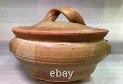 Karen Karnes Signed Studio Pottery with Lid Vintage Stoneware Tall 7 1/2 Rare