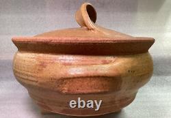 Karen Karnes Signed Studio Pottery with Lid Vintage Stoneware Tall 7 1/2 Rare