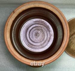 Karen Karnes Signed Studio Pottery with Lid Vintage Stoneware Tall 7 1/2 Rare