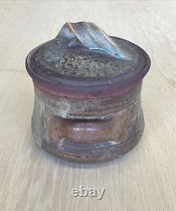 Karen Karnes Studio Art Pottery Vintage Stoneware Flameproof Lid Pot Jar Vessel