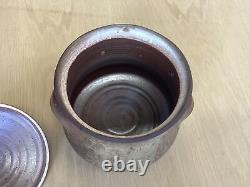 Karen Karnes Studio Art Pottery Vintage Stoneware Flameproof Lid Pot Jar Vessel